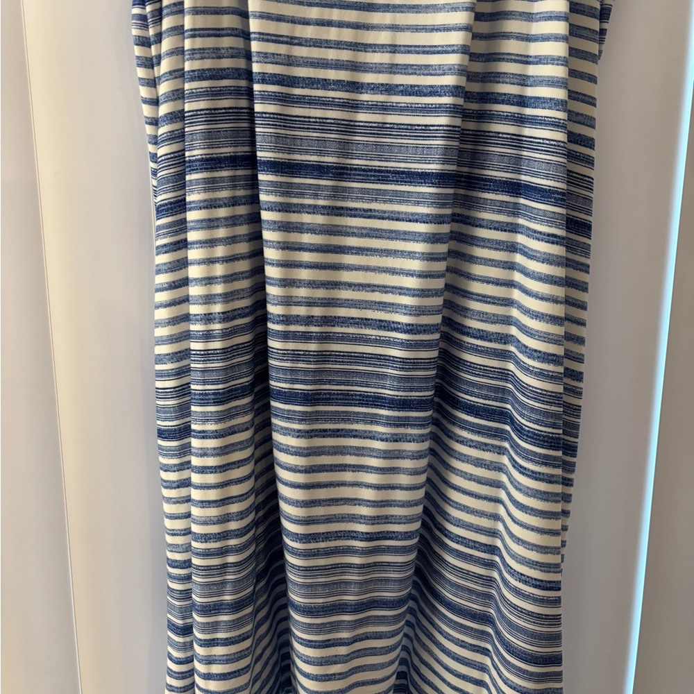 Portocruz Swimsuit Cover Up Striped Blue and White T-Back Tank Dress Size Large - Picture 4 of 12